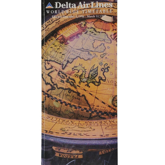Delta Air Lines System Timetable, 12/1/96 to 3/31/97, 409 Pgs., Globe Cover