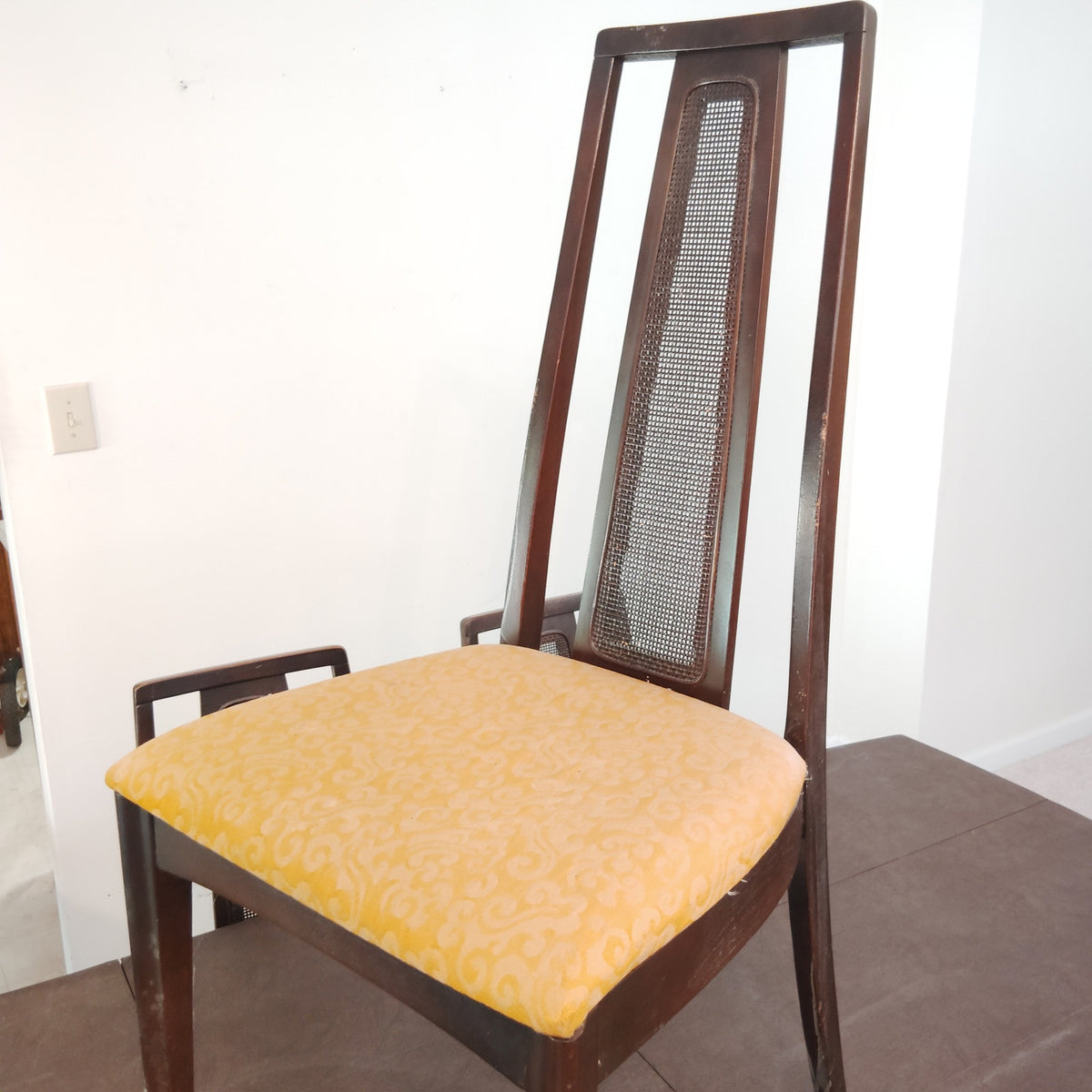 LOCAL PICKUP ONLY- 1960's Dark Wood Dining Set - Table, 6 Chairs & China Cabinet