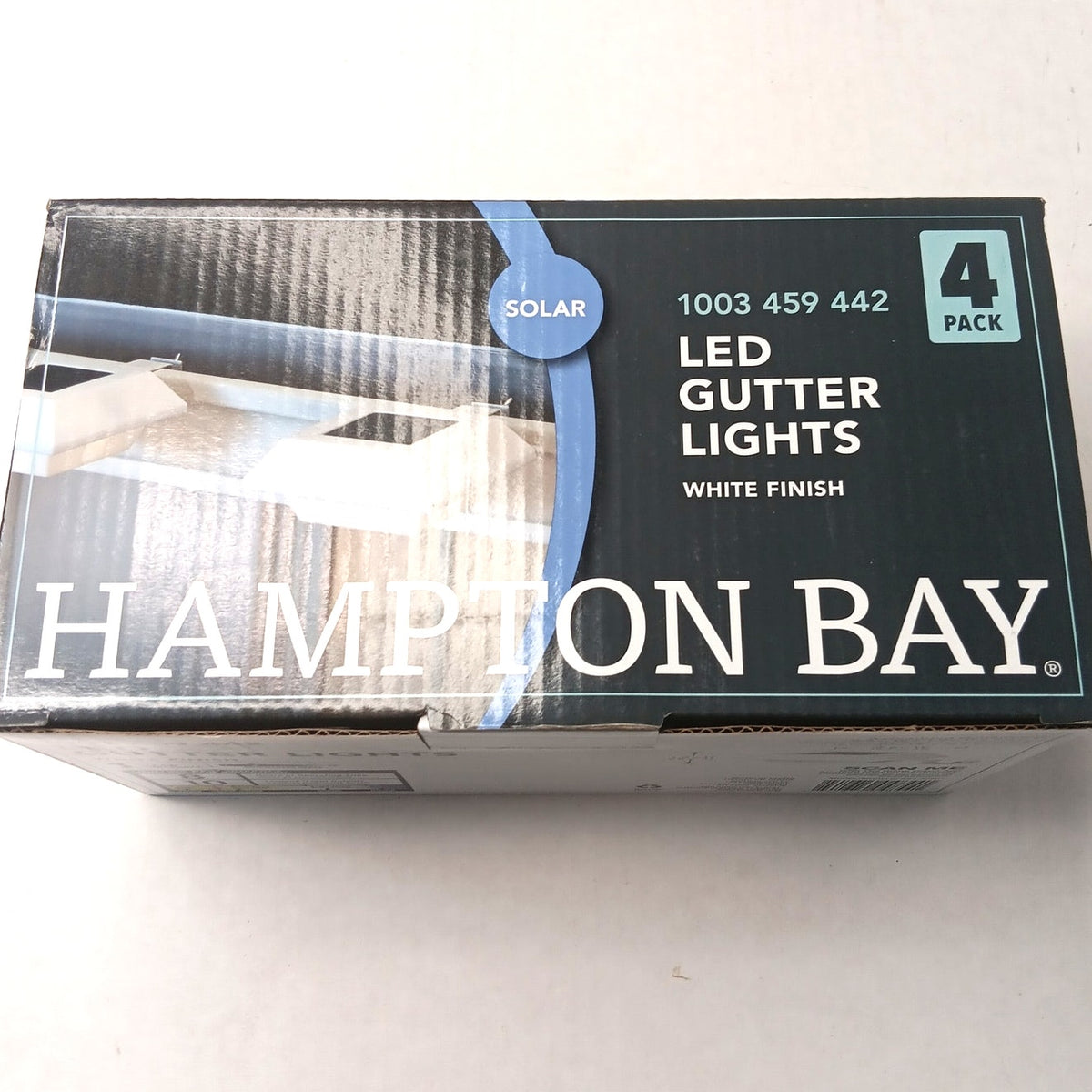 Hampton Bay Solar LED Gutter Lights 4-Pack White Outdoor Security NXT-40001