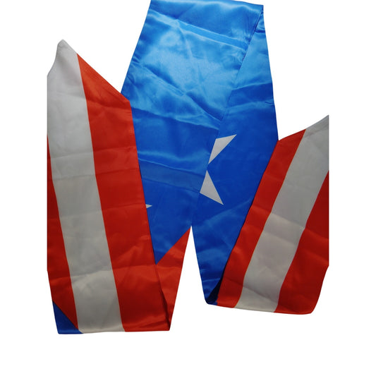 Puerto Rican Flag Sash 6"x64" Fabric Costume Accessory Red White Blue Pride Wear