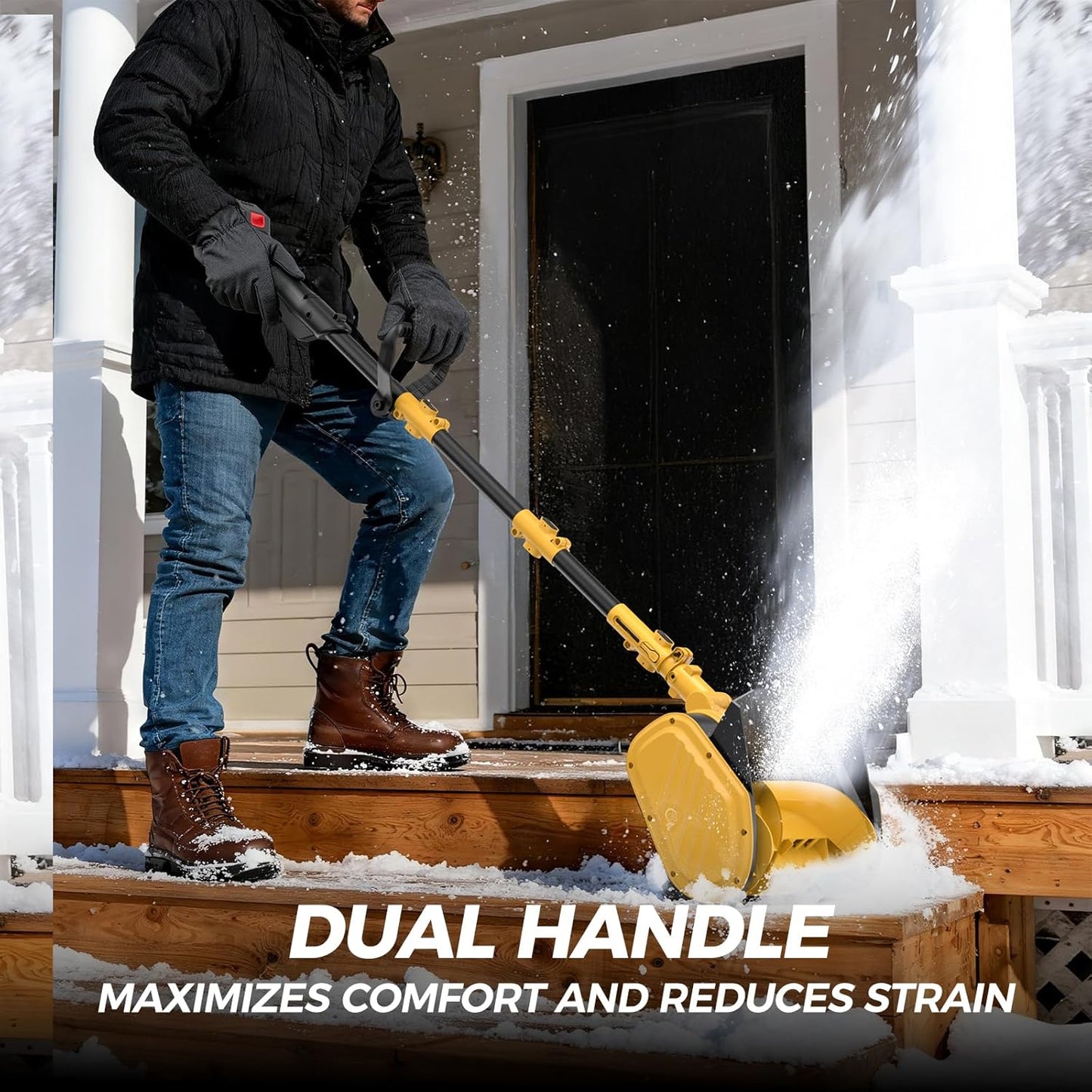Cordless Snow Shovel – 13" 24V Electric Snow Blower – Dual Batteries – 21000 RPM