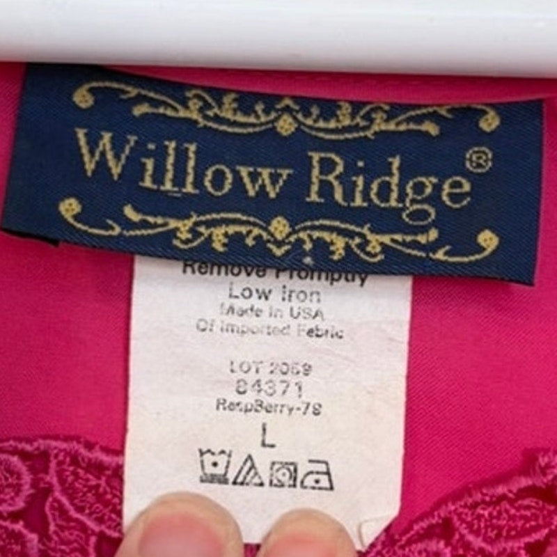 Willow Ridge Women's Pink Raspberry Lace Neck Tank Top Size Large