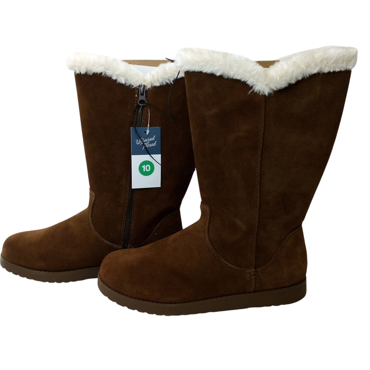 Universal Thread Charleigh Suede Faux Fur Lined Winter Boots Sz 10 Brown