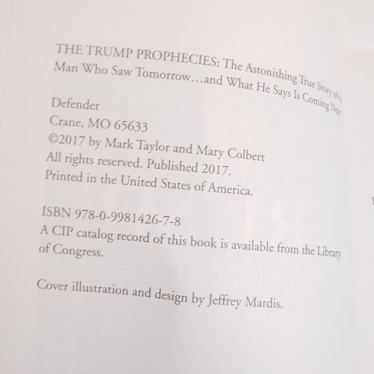 The Trump Prophecies 2017 Paperback Excellent Cond Underlined Passages LN Faith