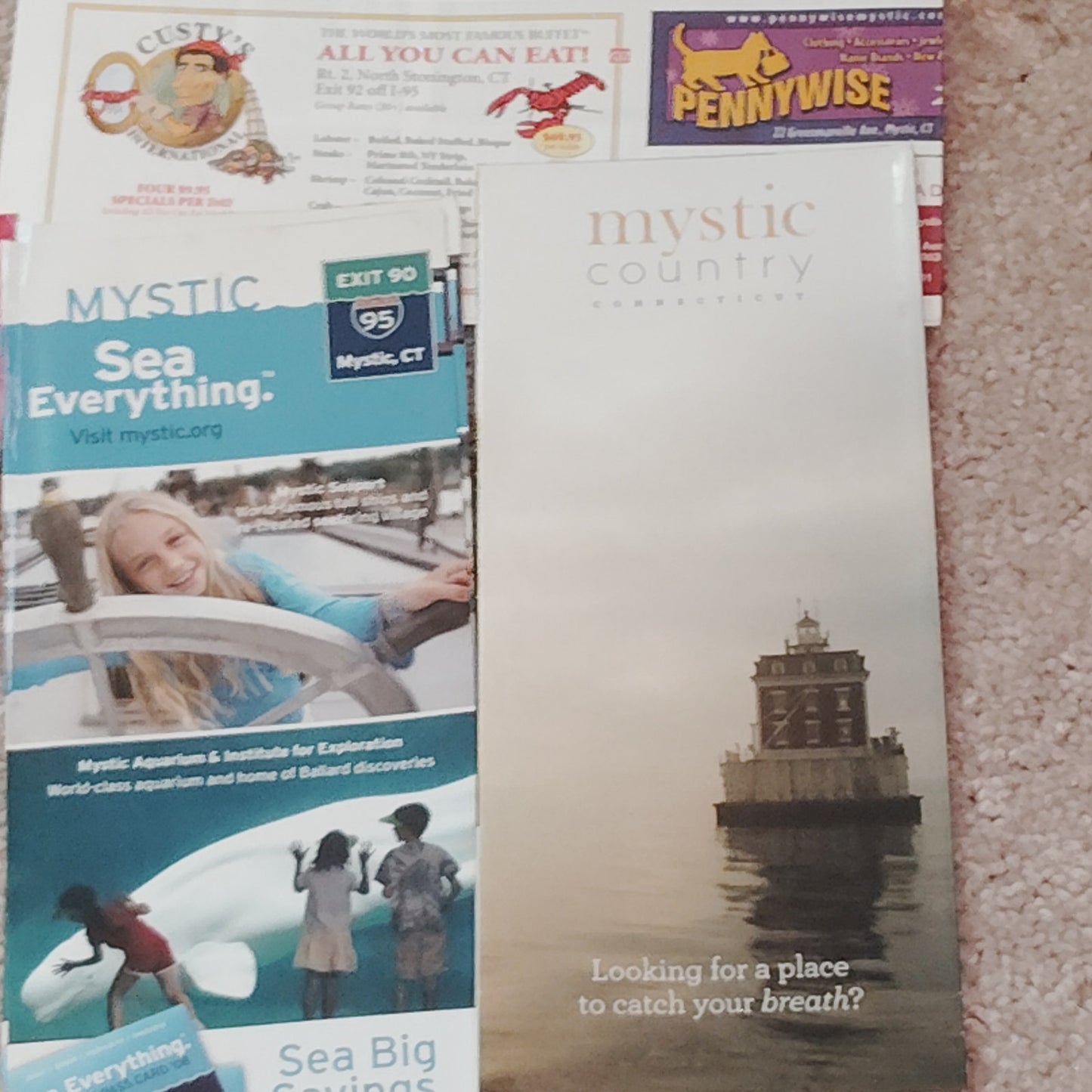 Vintage Connecticut Travel Ephemera Lot 2007–2010 Mystic Seaport Maps 0.75 Lb