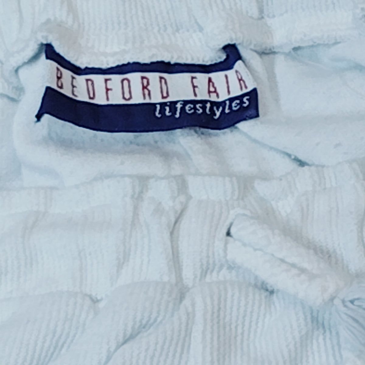Bedford Fair Lifestyles Ribbed Pull-On Pants Light Blue Size L Wide Leg