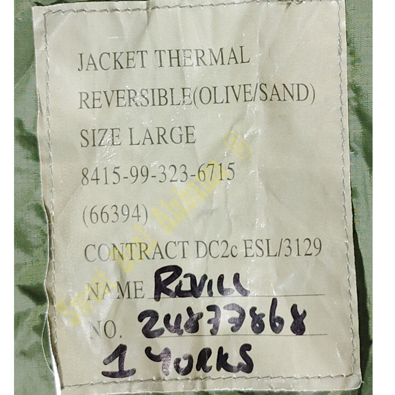 British Military - Bag used for Thermal Jacket, 12" x 5" x 4" (Bag Only), ODG