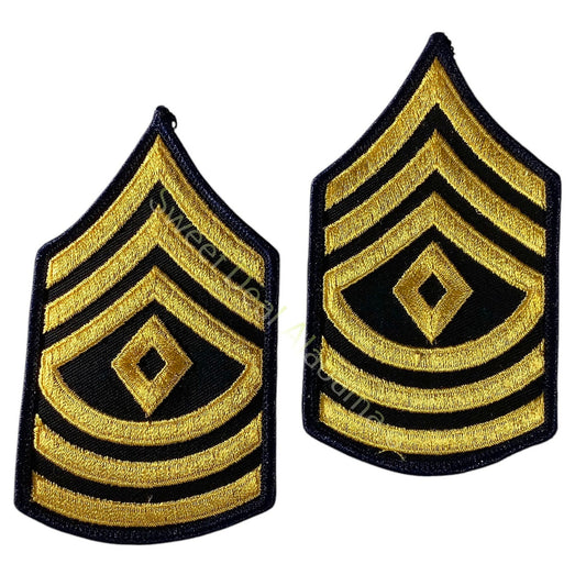 1 Set Army Embroidered Chevrons- 1st Sergeant, Uniform Patches 4-3/4"H x 2-5/8"W