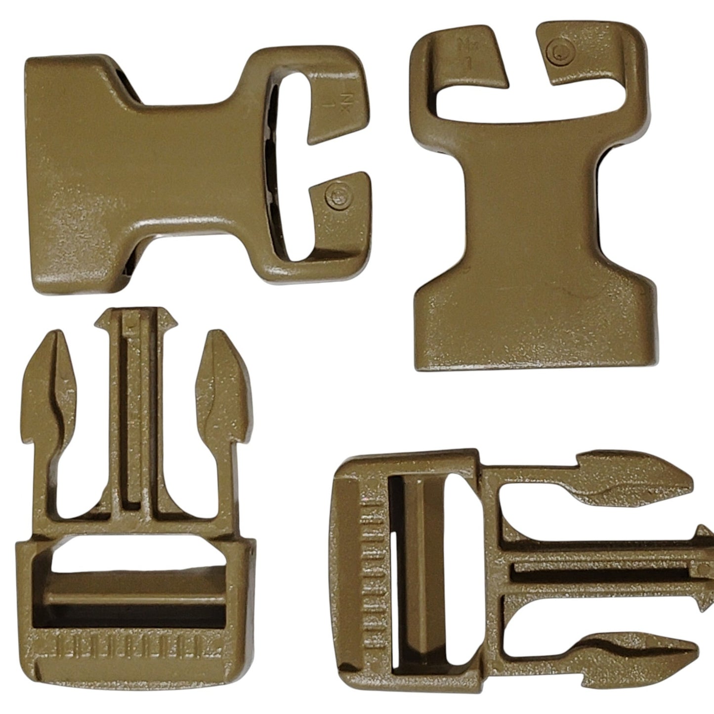 2pk ITW Nexus Side-Release Buckles – 1", Coyote Brown, High-Strength Polymer