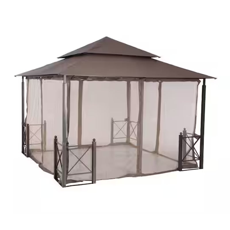 Hampton Bay Harbor Gazebo Replacement Netting Brown 12x12 Mosquito Screen