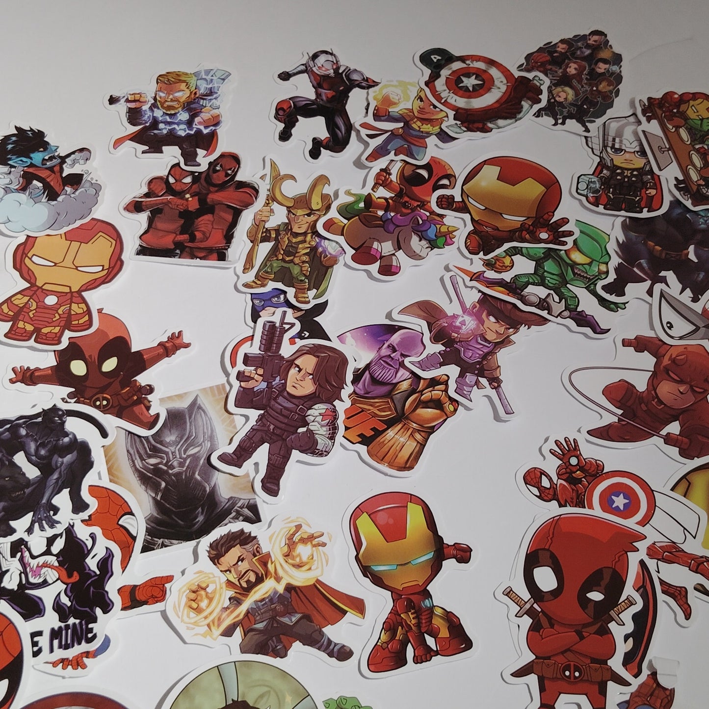 130‑Pc Marvel Chibi Vinyl Sticker Pack Waterproof Laptop Water Bottle Decals