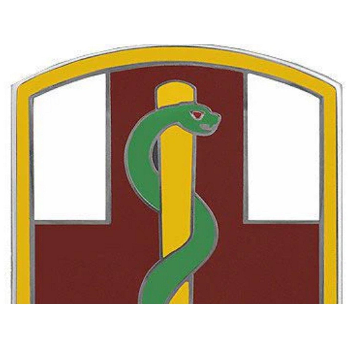 1st Medical Brigade CSIB Novelty Lapel Hat Pin Maroon White Gold Tone 2 × 1‑3/8"