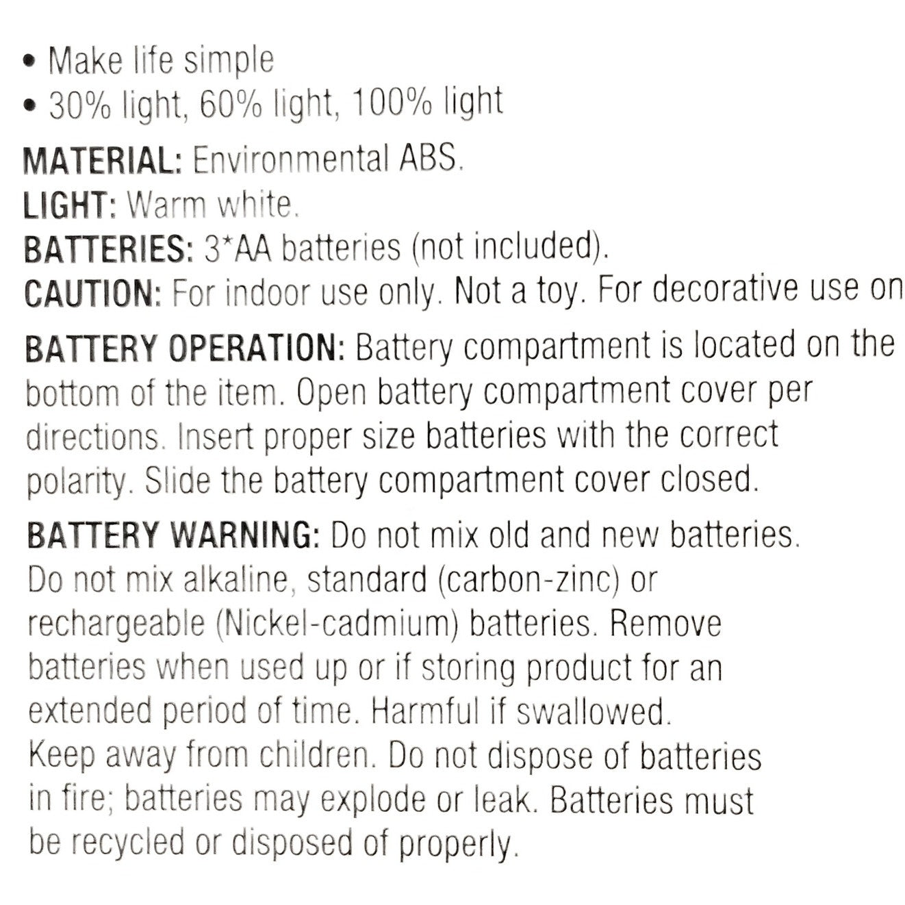 Modern Expressions LED Portable Lamp, Warm Light, ABS Shell, Battery Operated