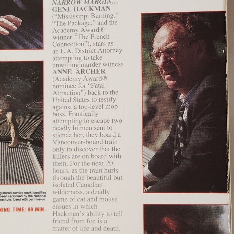 Narrow Margin VHS 1990 Gene Hackman Anne Archer Live Entertainment Thriller