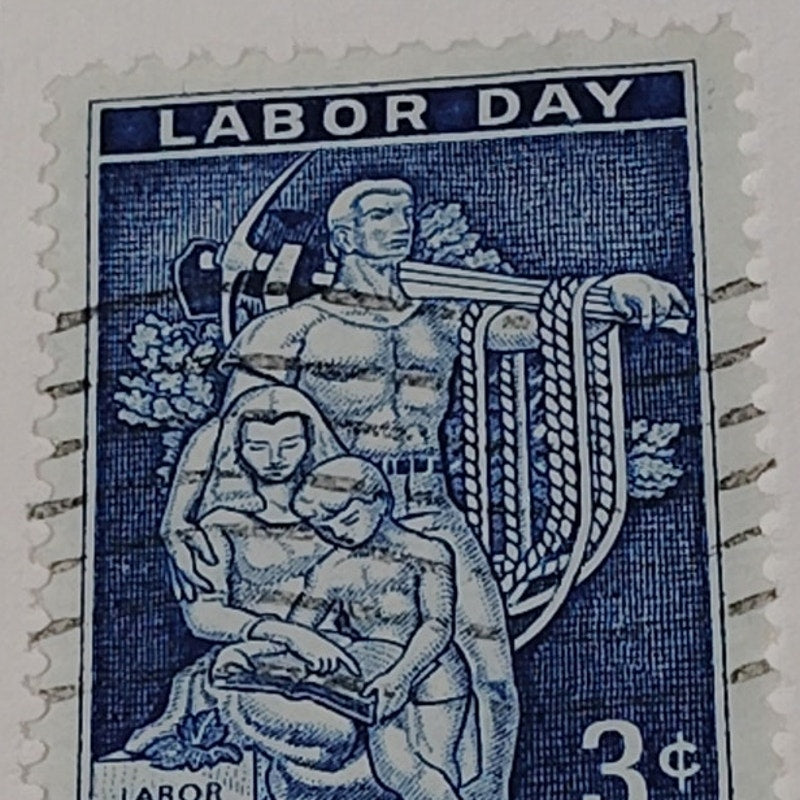 1956 3¢ Labor Day Stamp – “Labor Builds a Nation” – Scott #1082 – Camden Issue