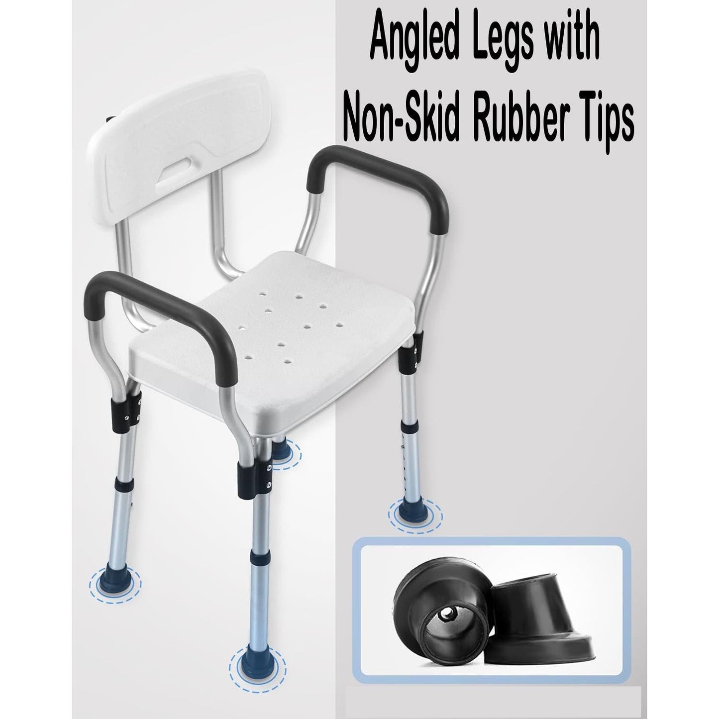 Sangohe Bath and Shower Chair,  Aluminum Frame, No Corrosion, Adjustable Height