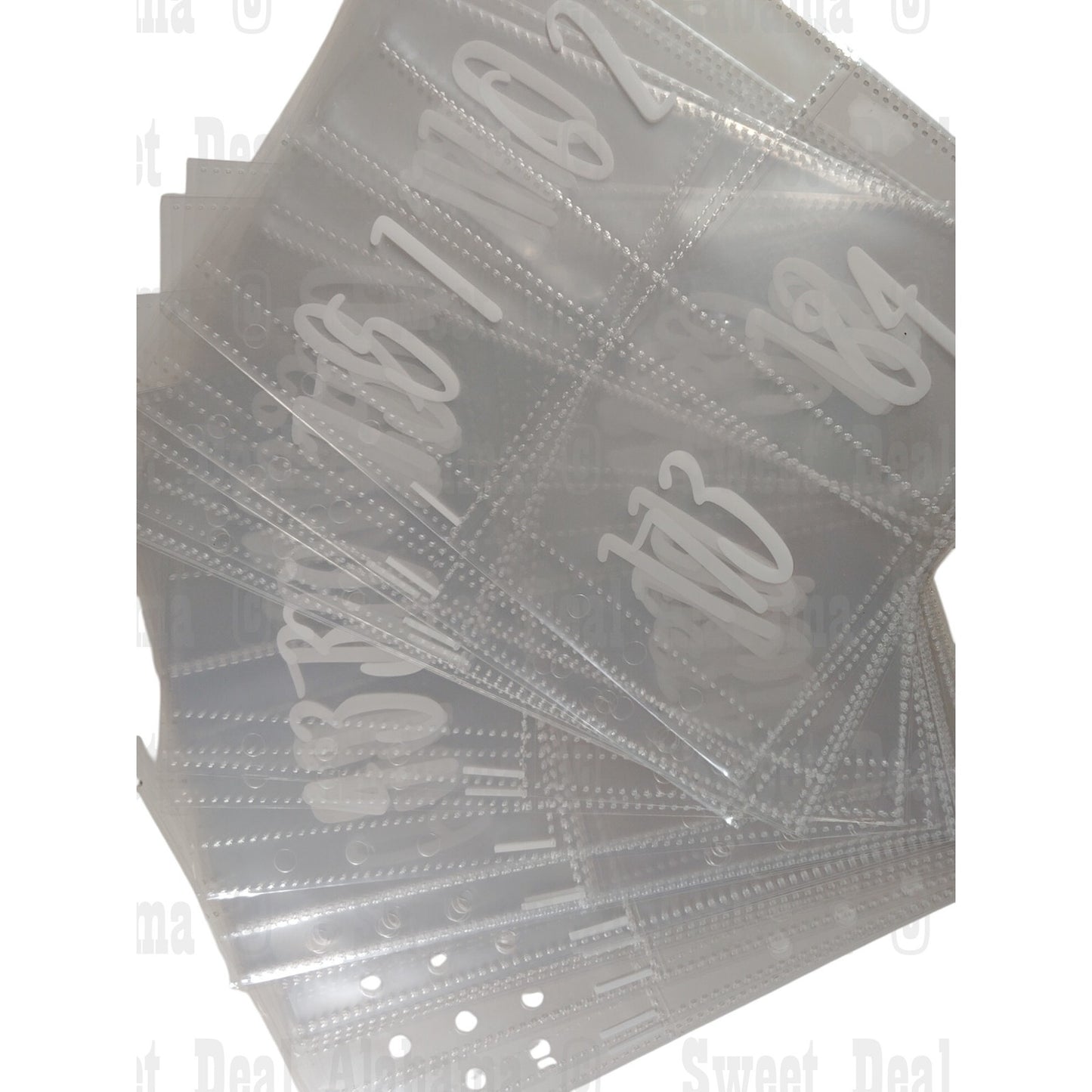 25 Pcs 4-Pocket Protectors, Fits 6 Ring A5 Binders, Numbered 1-100