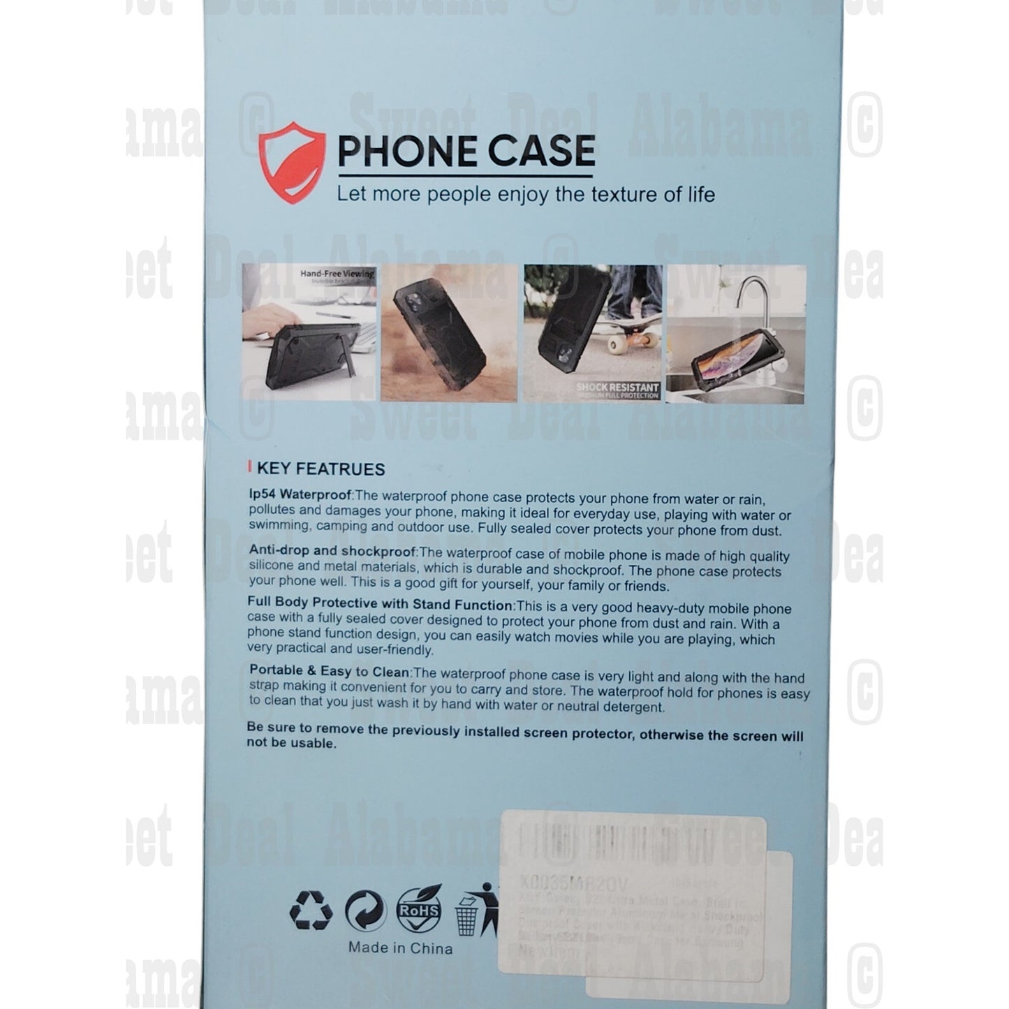 Red S22 Ultra Waterproof Case – Shockproof Metal Armor w/ Stand, 360° Cover