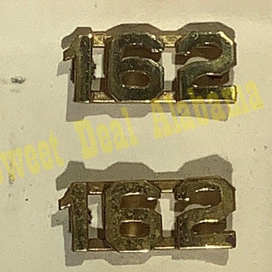 Early/Mid 1900s Brass C-Clasp "162" Collar Device 3/8"H Hat / Lapel Pins Set