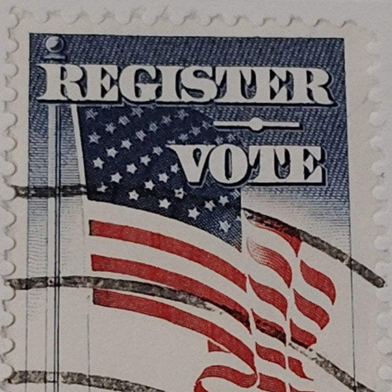 1964 Scott #1244 – 5¢ Register Vote / American Flag – Canceled