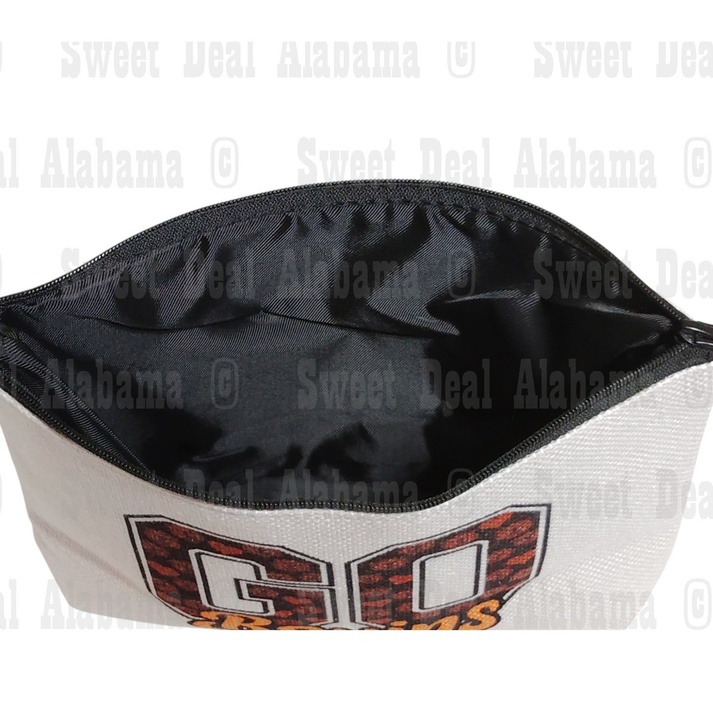 Bruins - Go Bruins - Makeup Bag, Lined Zipper Pouch, 9"W x 6.5"H x 2"D