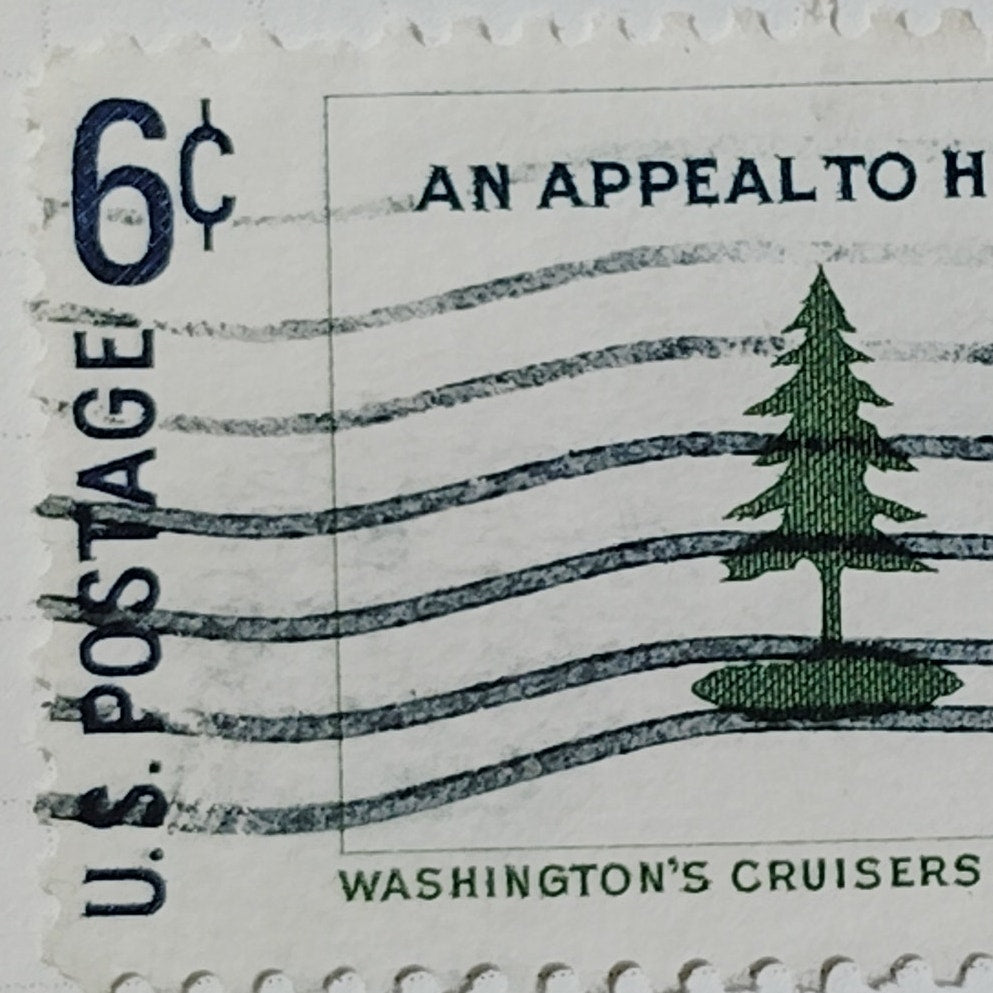 1971 Scott No. 1357 – 9¢ Washington’s Cruisers Flag “An Appeal to Heaven” – Used