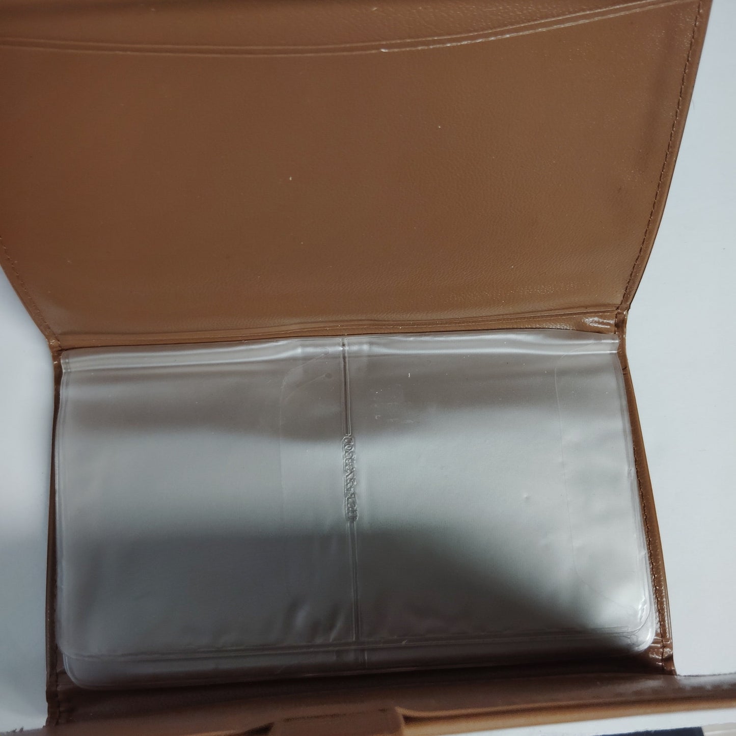 VTG Tan Faux Leather Organizer Pouch Set Ambassador Design Checkbook & Sm. Case