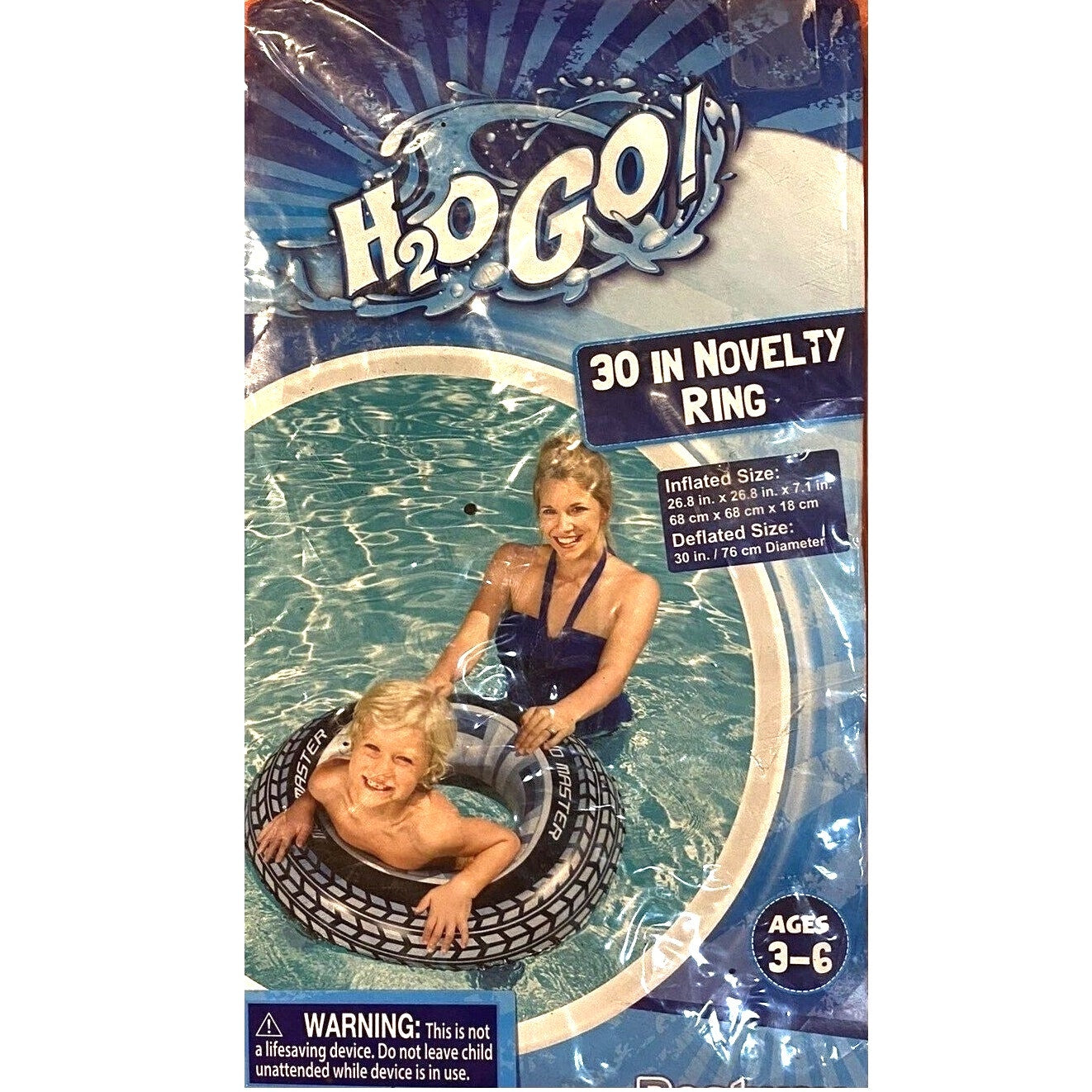 Bestway H2O GO! 30" Tire‑Style Swim Ring – Ages 3–6, Inflatable Pool Float