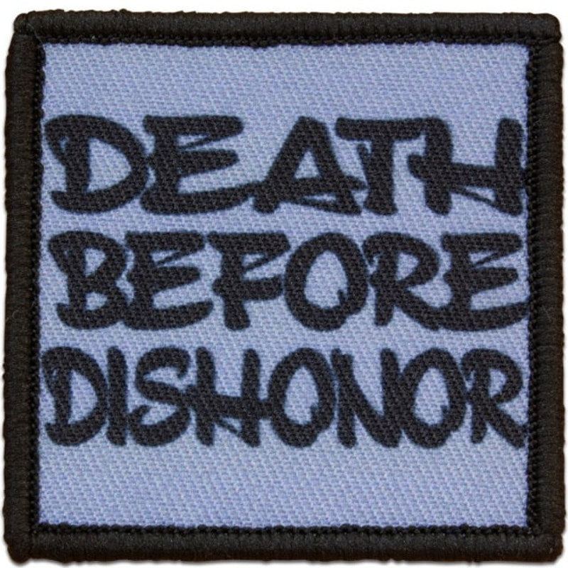 Death Before Dishonor Novelty Patch Red Rock 2" × 2" Hook Back w/ Loop Panel