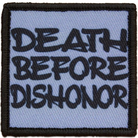 Death Before Dishonor Novelty Patch Red Rock 2" × 2" Hook Back w/ Loop Panel