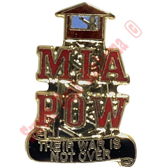 Vintage POW/MIA "Their War Is Not Over" Hat, Tie or Lapel Pin, 1-1/4"H x 13/16"W