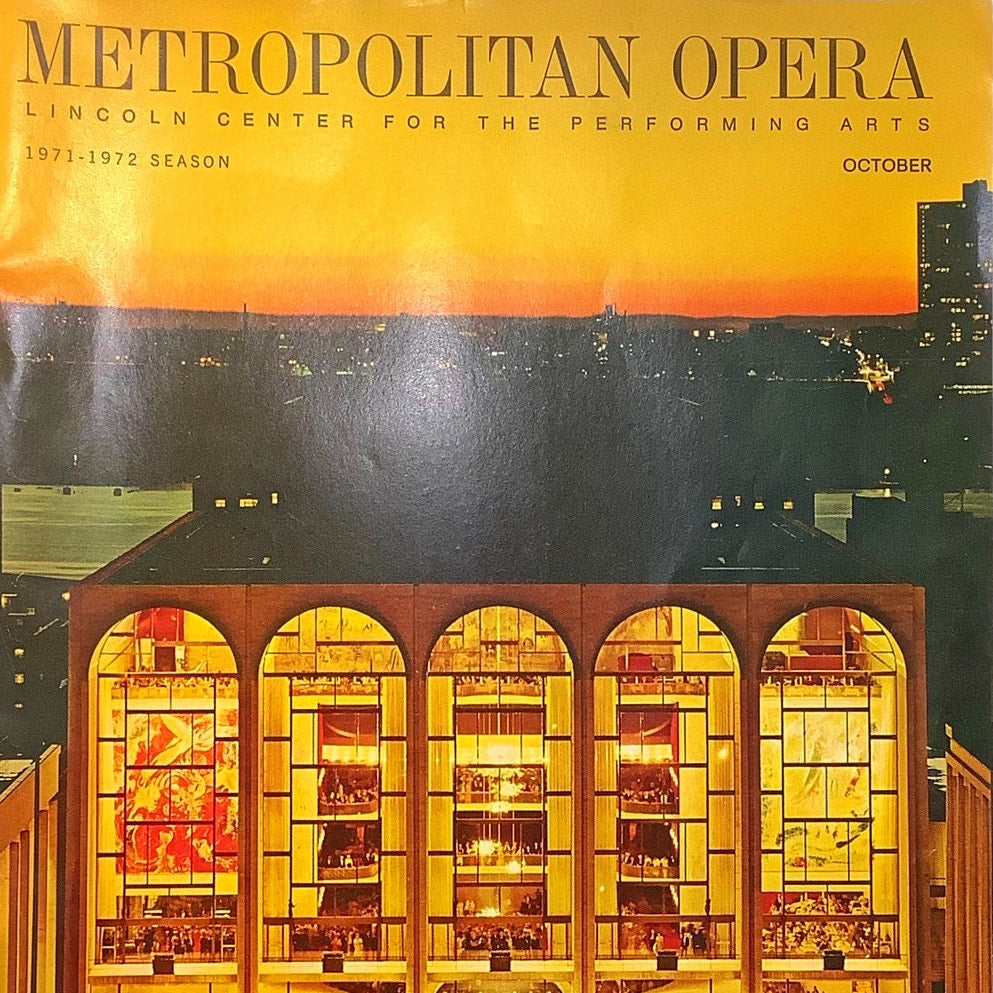 Metropolitan Opera Lincoln Center Performing Arts Program for 1971-1972 Season
