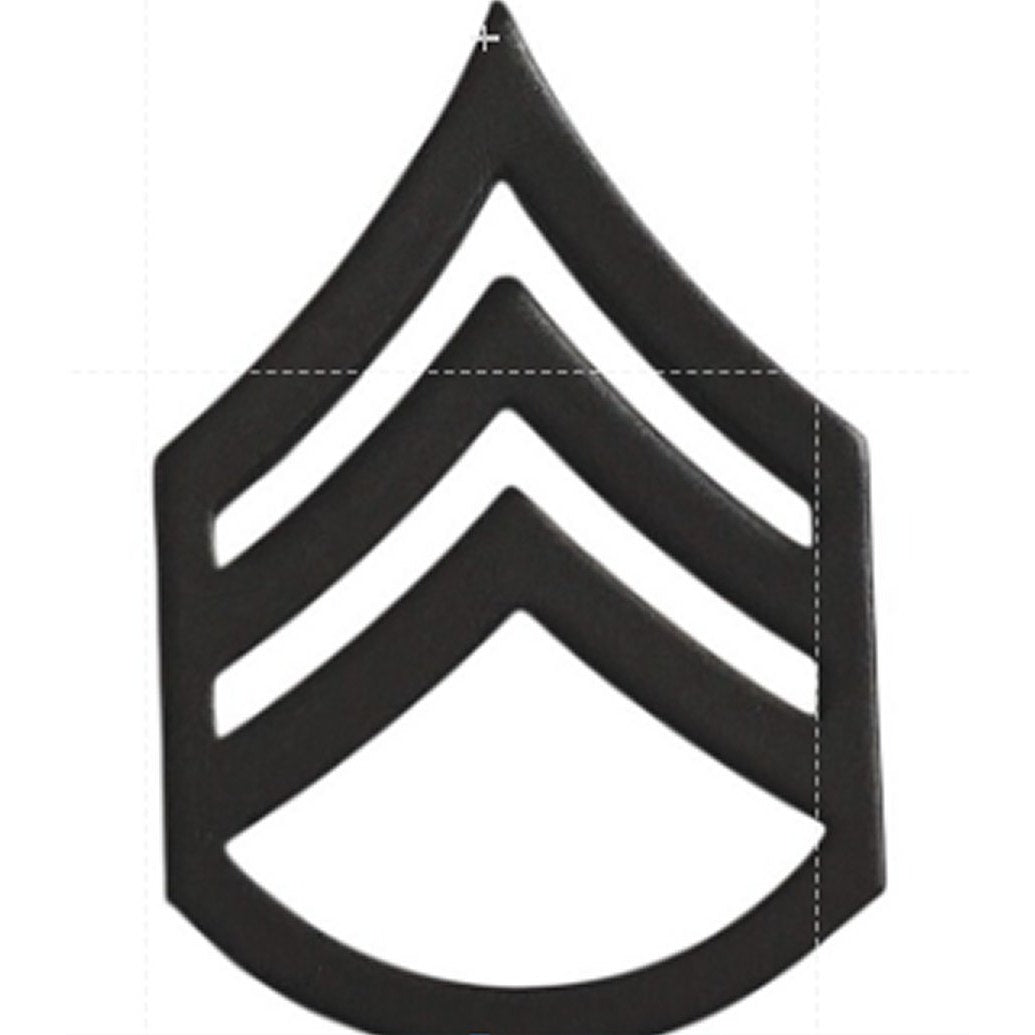 U.S. Army Staff Sergeant SSG E‑6 Subdued Black Rank Novelty Pins 1‑1/4" × 13/16"
