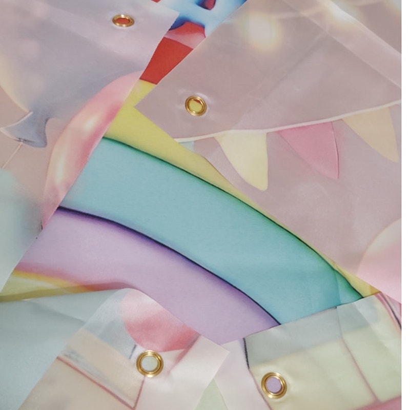 BlissYard Rainbow Birthday Backdrop 73x43 in Cute Animal Party Banner Polyester