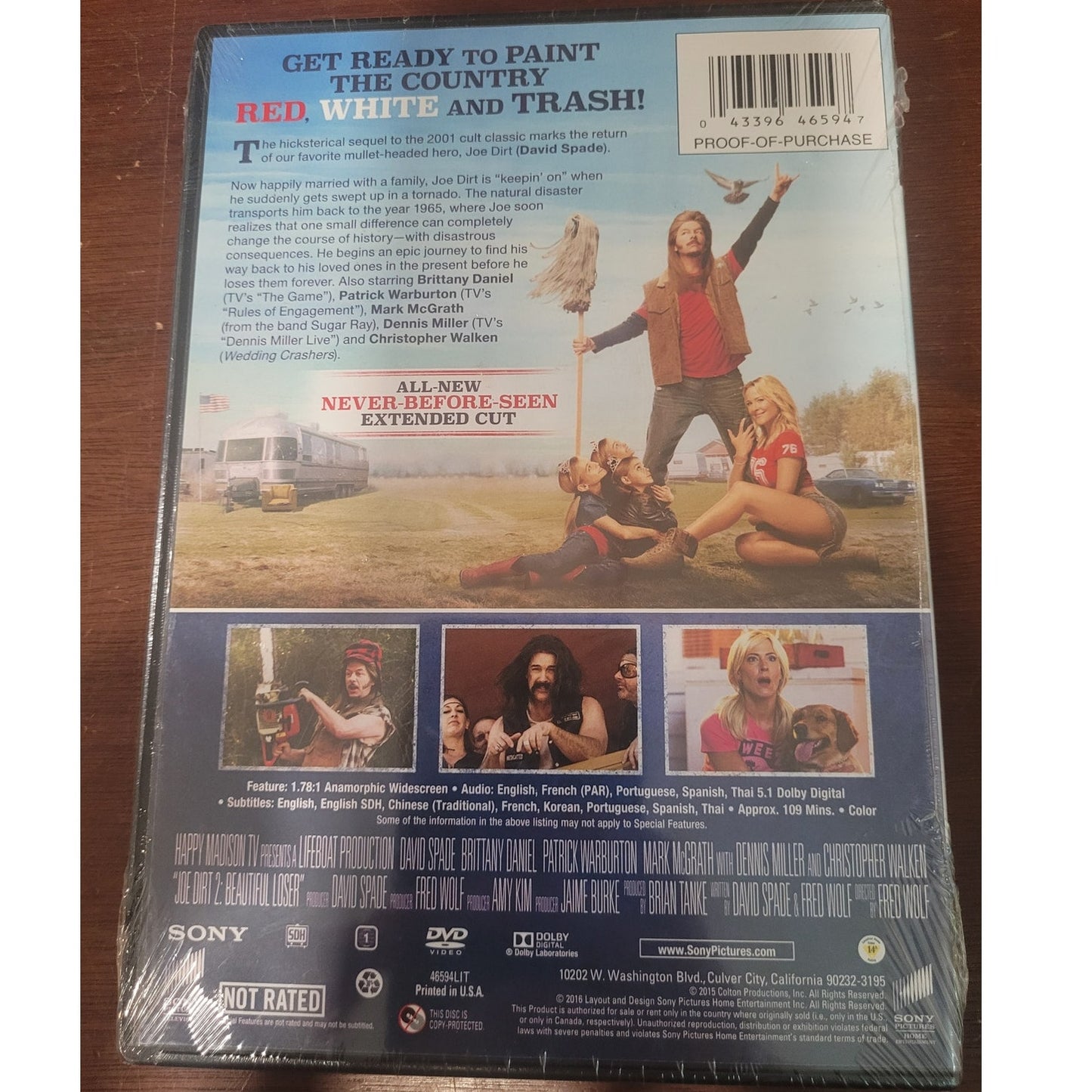 Joe Dirt 2 Beautiful Loser DVD 2015 Extended Edition Comedy David Spade Sequel