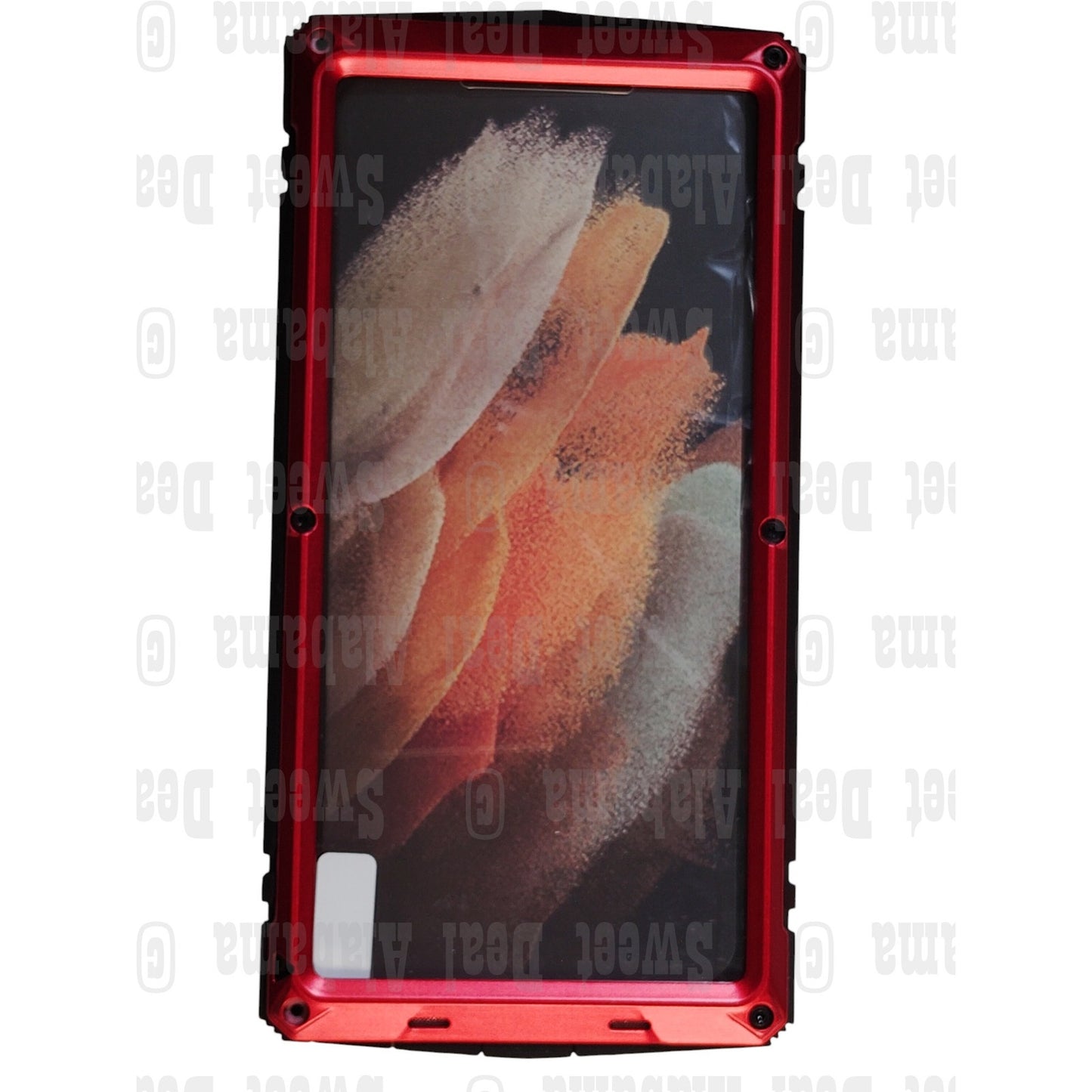 Red S22 Ultra Waterproof Case – Shockproof Metal Armor w/ Stand, 360° Cover