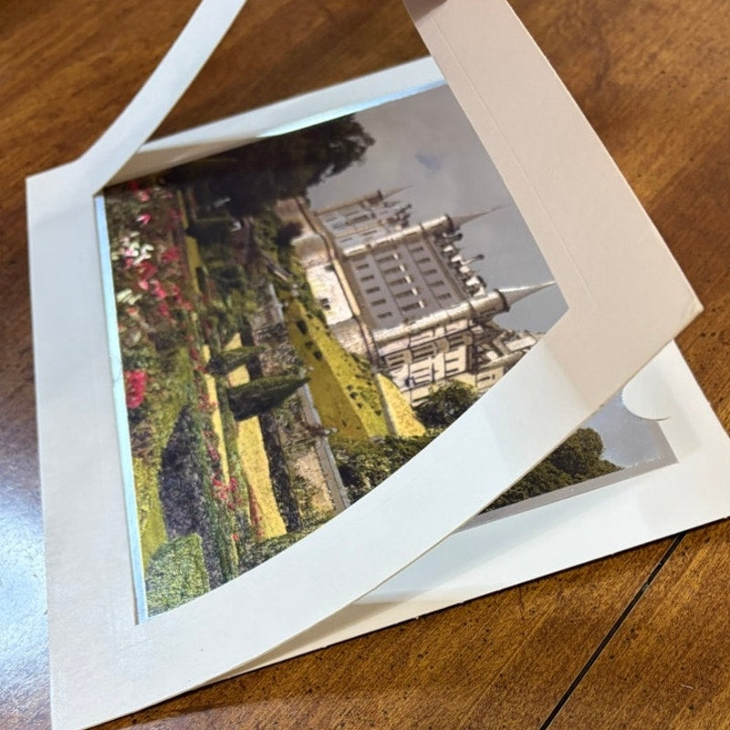 Vintage 1980s Holographic Foil Etching Print Dunrobin Castle Scottish Highlands