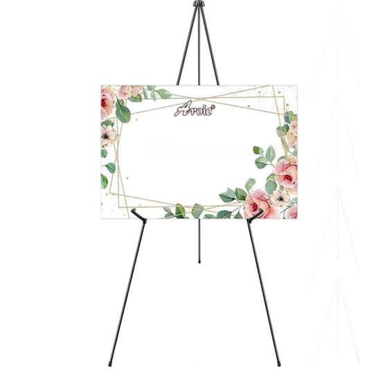 AROIC 63" Easel Stand - Portable, Foldable Metal - Signs, Weddings, Logos, Arts, Painting