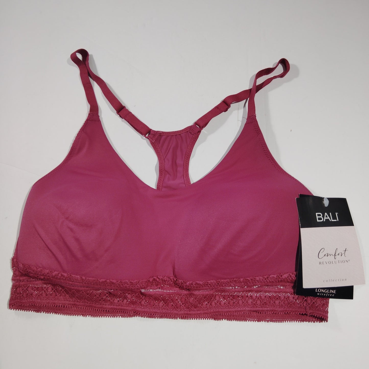 Bali Comfort Revolution Lace Wireless Bralette – Deep Cerise – Small – Women’s