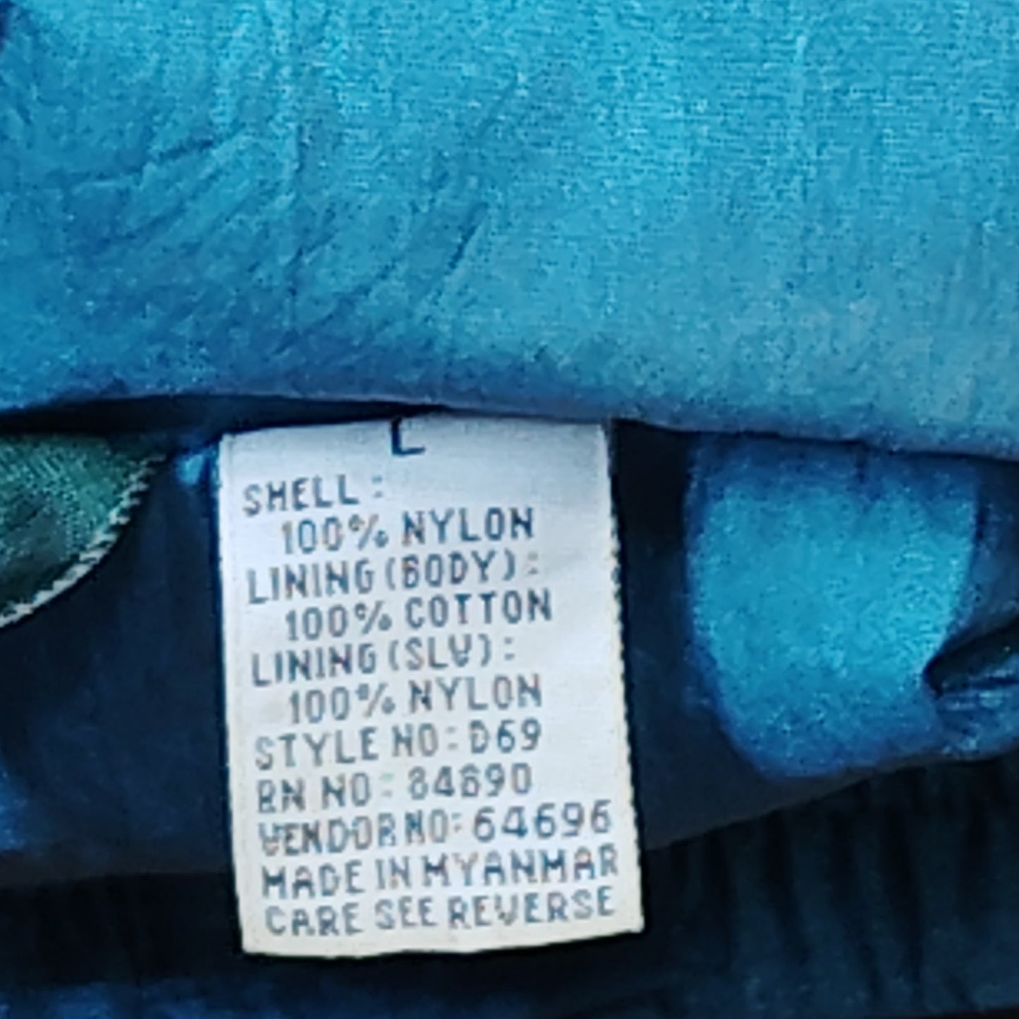 Haband L Teal Blue Nylon Windbreaker Jacket Full Zip Snap Lightweight