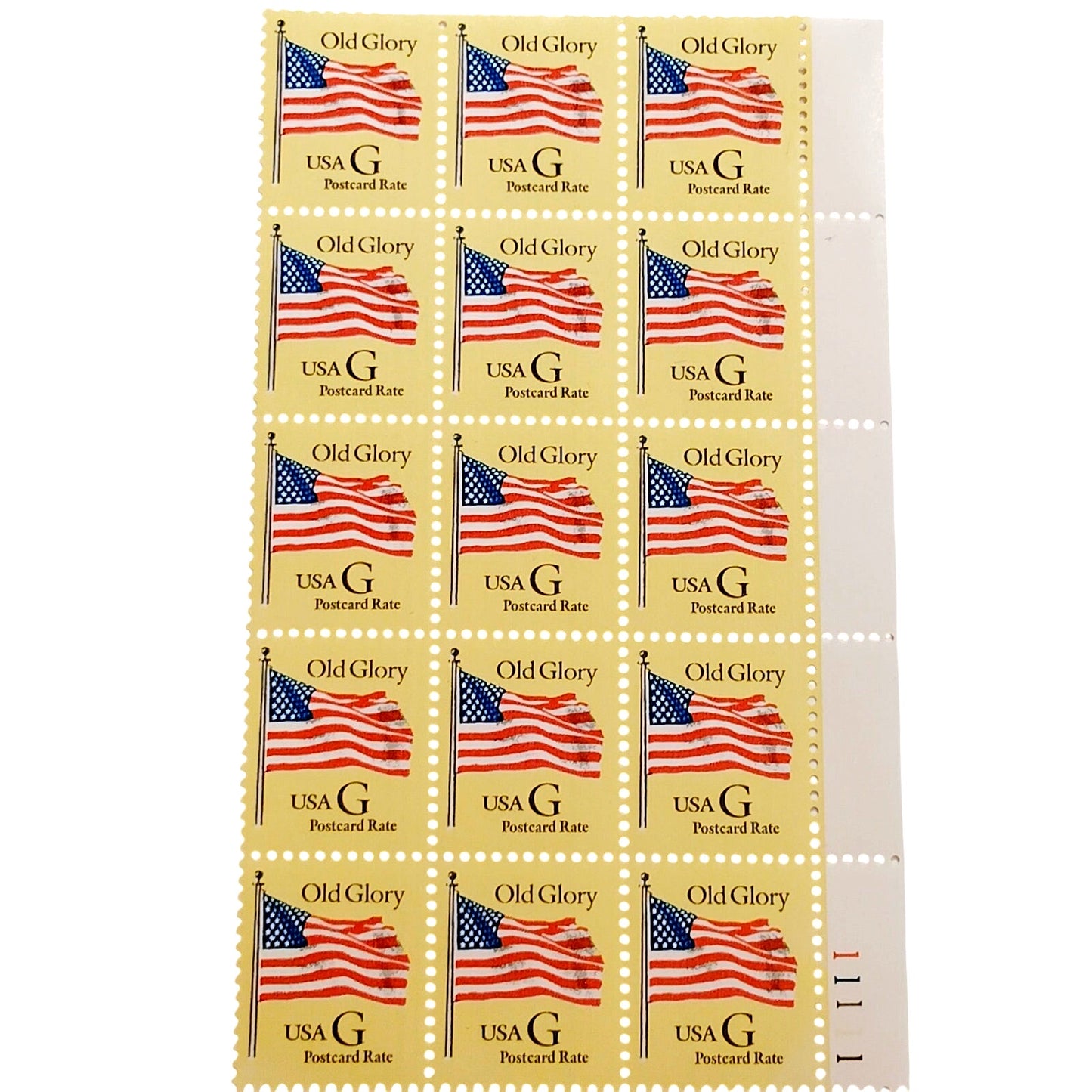 Block of 15 – 1994 USA “G” Rate Old Glory Postcard Stamps MNH