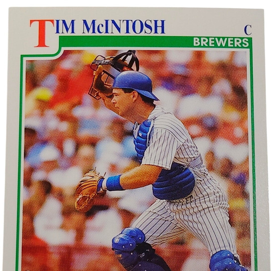 1991 Score Tim McIntosh #347 Milwaukee Brewers Catcher Rookie Prospect Card NM