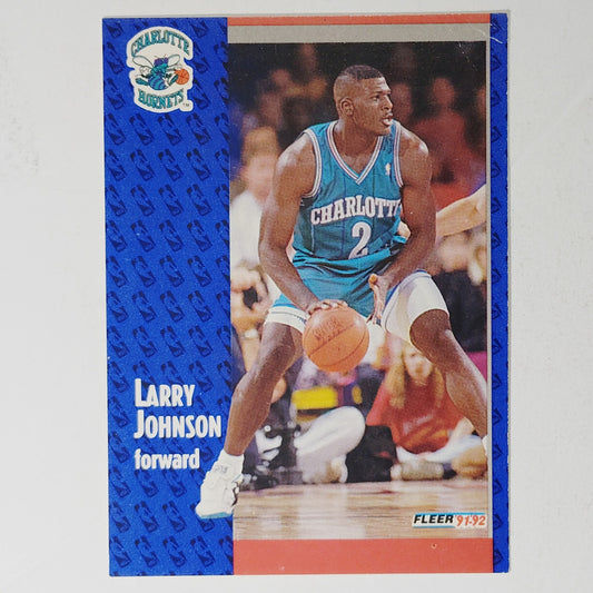 1991-92 Fleer Larry Johnson Card No. 255 – Hornets – Forward – VG/EX