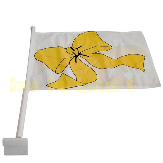 12" x 18" Car Flag - Yellow Ribbon, Double Sided, 2-Play Flag