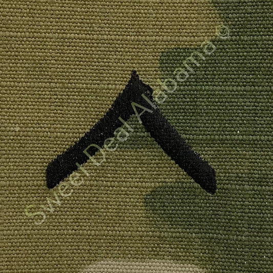 Embroidered Private 2nd Class (E-2) OCP Sew-On Rank Insignia, Multi-Camo 2" x 2"