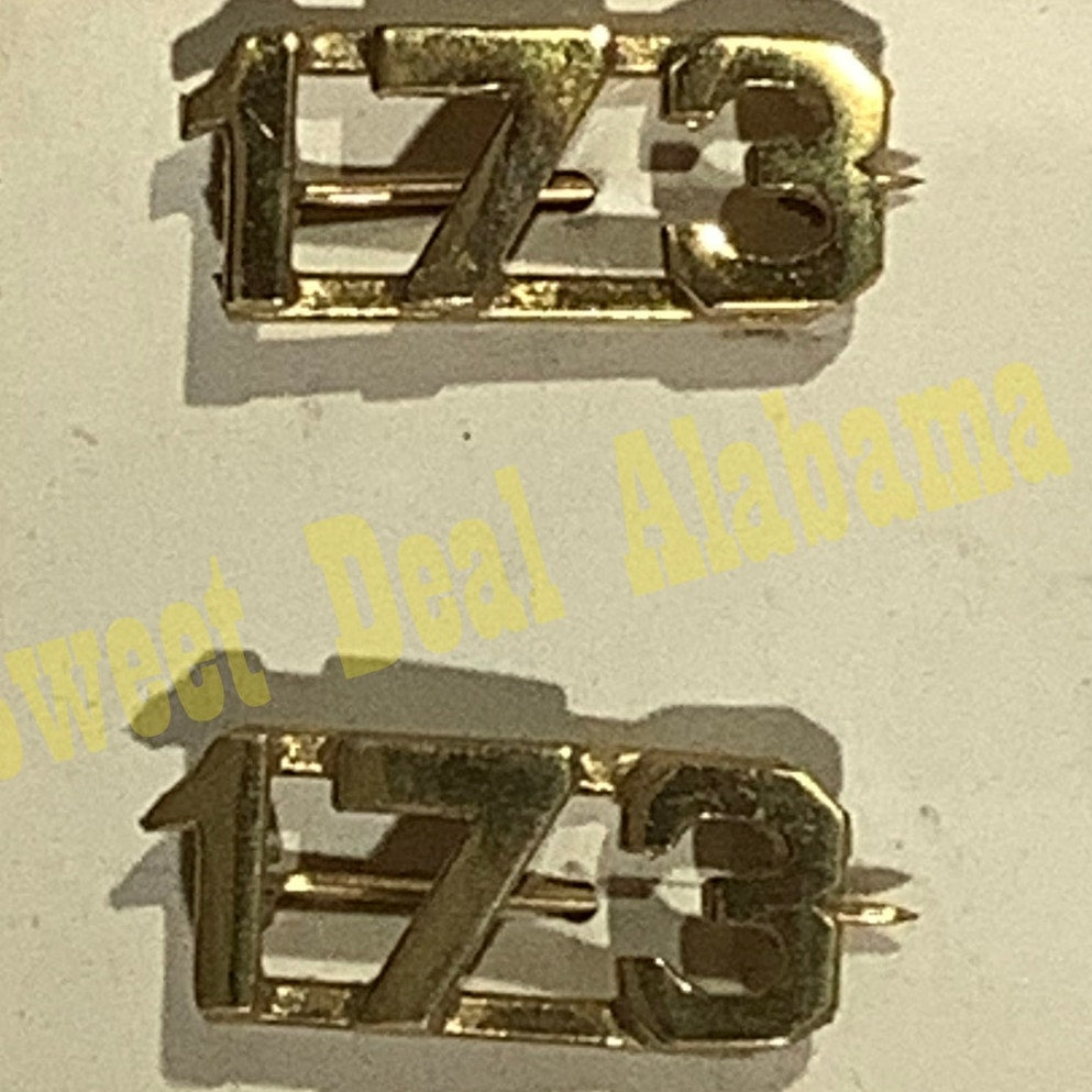 Early/Mid 1900s Brass C-Clasp "173" Collar Device 3/8"H Hat / Lapel Pins Set