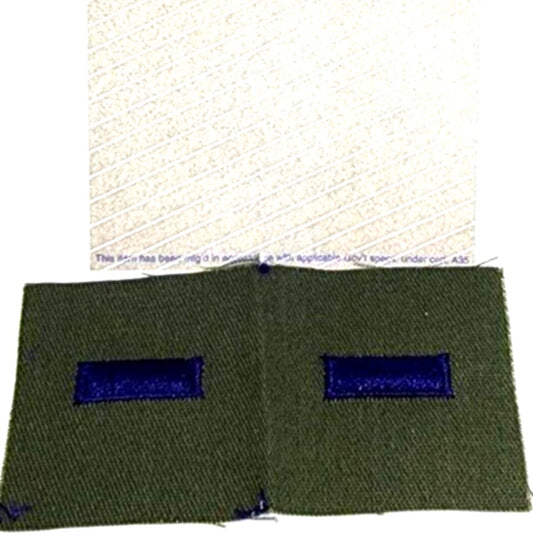 USAF First Lieutenant O‑2 Subdued Rank Patch Pair – Embroidered ODG – AAFES