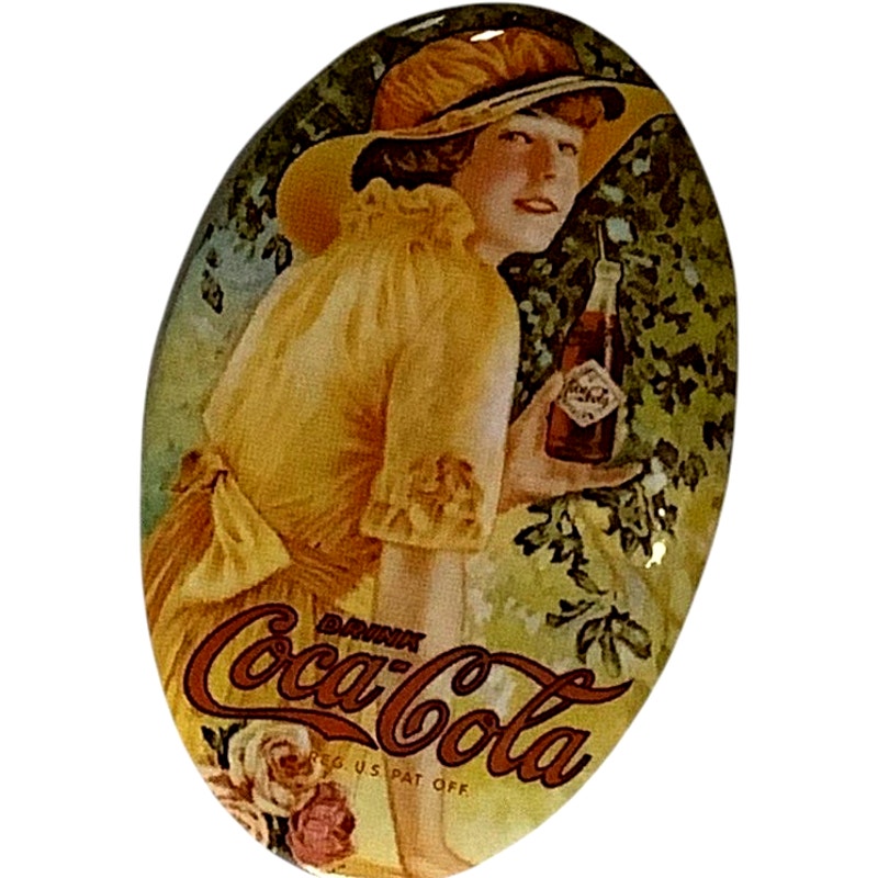1973 Mirror Celluloid Coca-Cola Memorabilia Hand Pocket Hamilton Girl Mirror