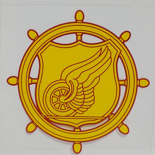 Army Transportation Corps Decal – 3.5" x 3.5" Adhesive Back – Outside Mount