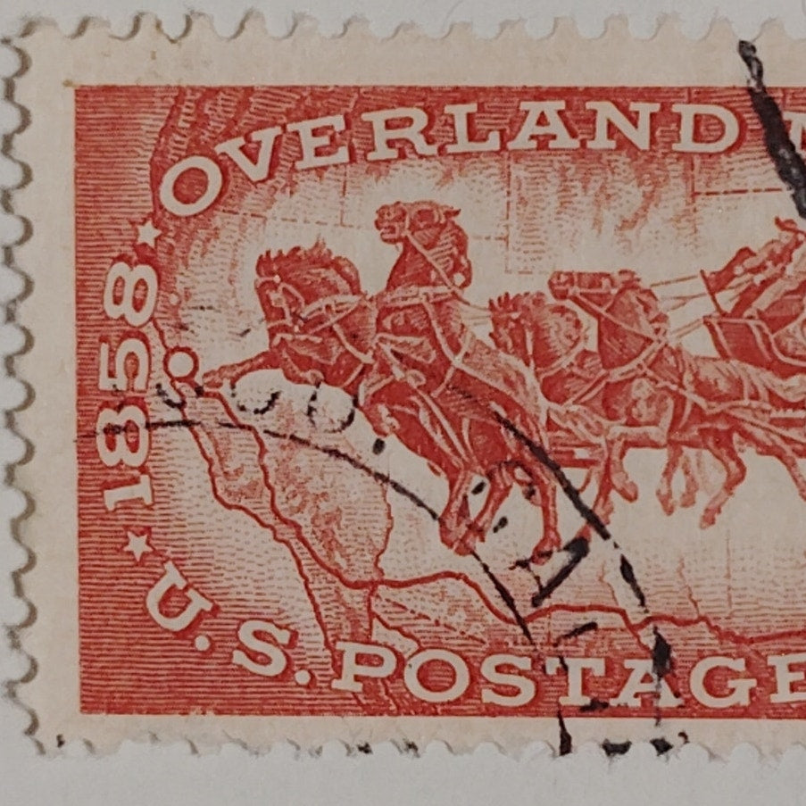 1958 Scott #1120 – 4¢ Butterfield Overland Mail Centennial – Canceled